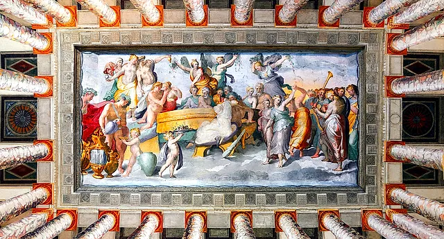 Frescoed Banquet of the Gods hall at Villa d'Este