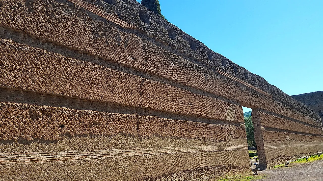 The Pecile, the great pool and long wall of the portico at Hadrian's Villa